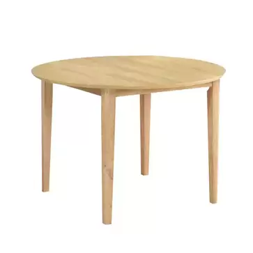 Oferta de MESA DE COMEDOR REDONDA EXTENSIBLE Ø106 CM MADERA LEKA por 299€ en Lúzete