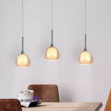 Oferta de LÁMPARA DE TECHO 3 LUCES CRISTAL EXTERIOR ÁMBAR INTERIOR BLANCO NOLINA por 199€ en Lúzete