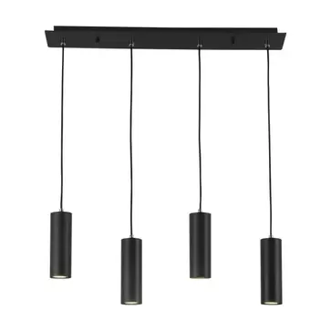Oferta de LÁMPARA DE TECHO 4 LUCES NEGRA GU10 ADARA por 69€ en Lúzete