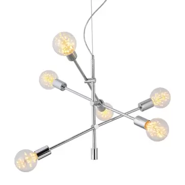Oferta de LÁMPARA DE TECHO JUPITER 6 LUCES CROMO por 145€ en Lúzete