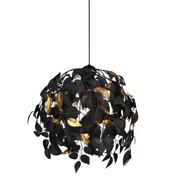 Oferta de LÁMPARA DE TECHO 1 LUZ Ø 38CM HOJAS NEGRAS por 49,99€ en Lúzete