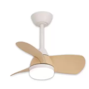 Oferta de VENTILADOR DE TECHO LED 17W REGULABLE MOTOR DC MADERA CLARO SIERRA por 109€ en Lúzete