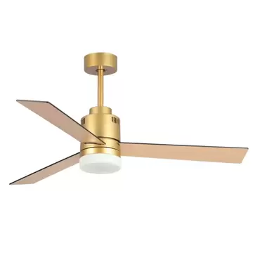 Oferta de VENTILADOR DE TECHO LED 18W REGULABLE ORO NEGRO/HAYA GODRIC por 179€ en Lúzete