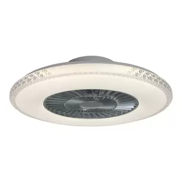 Oferta de PLAFÓN VENTILADOR LED 40 W REGULABLE EN PLATA JOYCE por 69€ en Lúzete