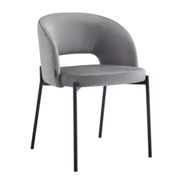 Oferta de SILLA TAPIZADA TERCIOPELO GRIS CLOTILDE por 85€ en Lúzete