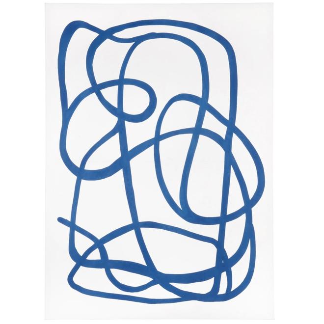 Oferta de Toile imprimée en relief bleue et blanche 65x90 por 54,99€ en Maisons du Monde