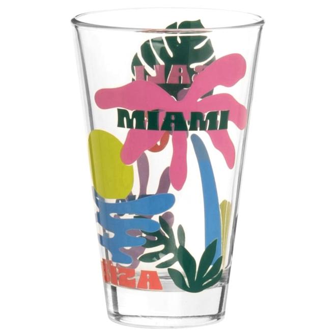 Oferta de Verre à cocktail en verre transparent motif tropical multicolore por 5,98€ en Maisons du Monde