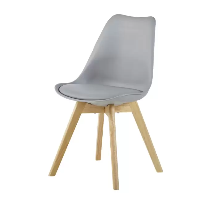 Oferta de Chaise style scandinave gris acier et hévéa por 69,99€ en Maisons du Monde