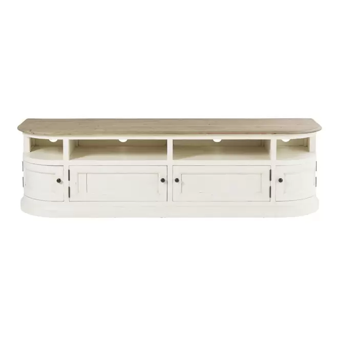 Oferta de Meuble TV en pin massif blanc por 789€ en Maisons du Monde