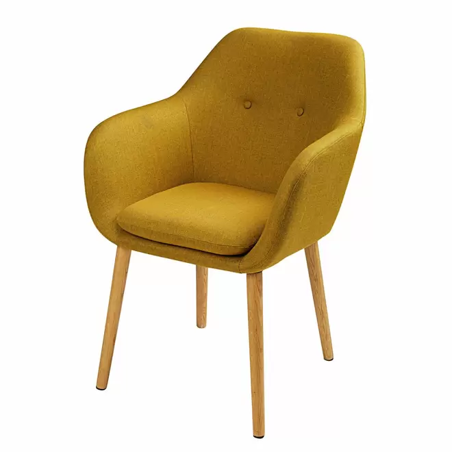 Oferta de Fauteuil de table vintage jaune olive por 139€ en Maisons du Monde