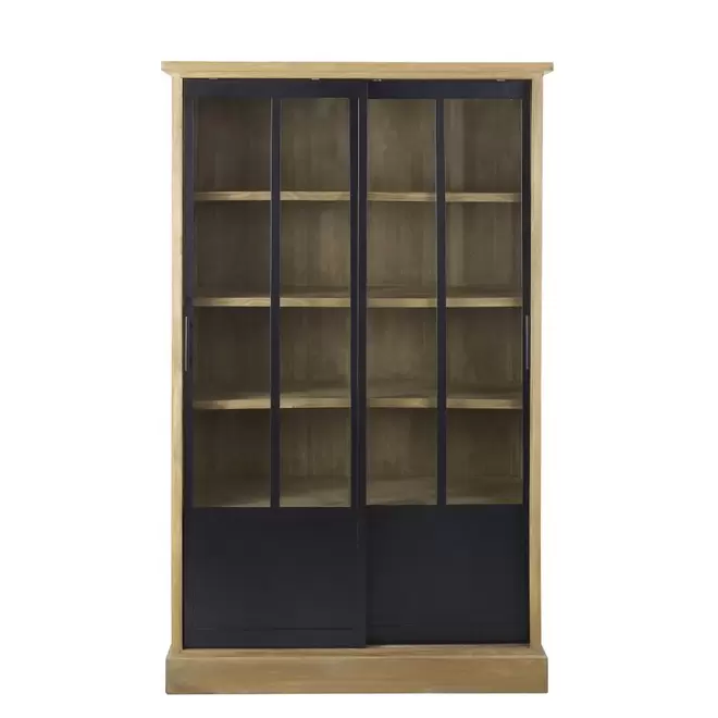 Oferta de Vitrine 2 portes en pin massif et verre trempé por 599€ en Maisons du Monde