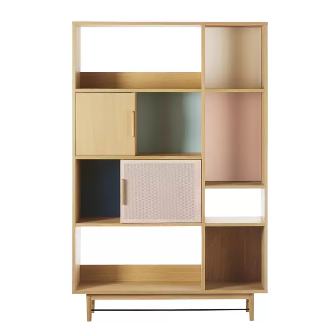 Oferta de Bibliothèque 2 portes casiers multicolores por 429€ en Maisons du Monde