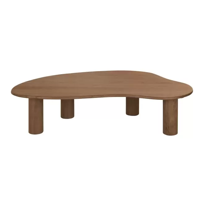 Oferta de Table basse ovoïde en bois d'acacia massif marron L145 por 399€ en Maisons du Monde