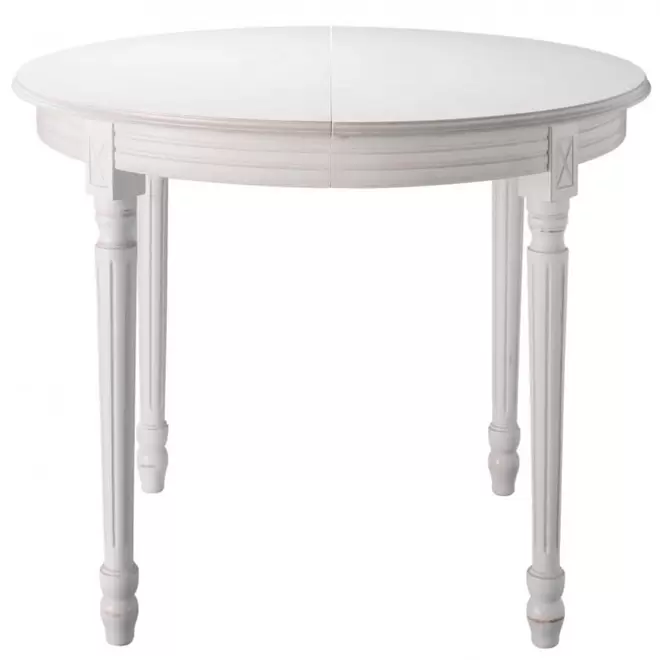 Oferta de Table à manger ronde extensible blanche 4 à 8 personnes L120/200 por 559€ en Maisons du Monde