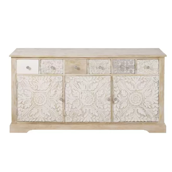 Oferta de Buffet 3 portes en manguier massif sculpté por 949€ en Maisons du Monde