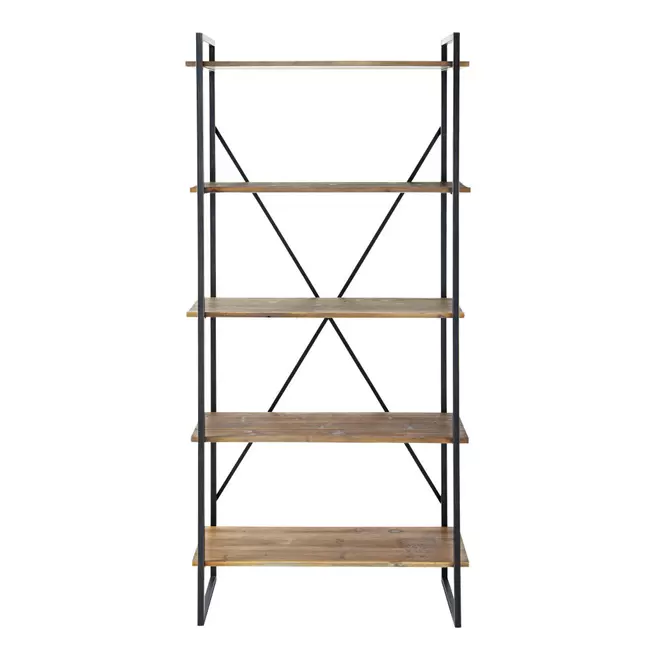 Oferta de Étagère industrielle en bois de sapin et métal gris anthracite por 139€ en Maisons du Monde