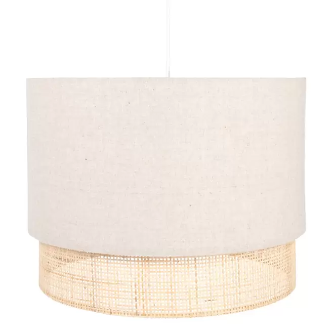 Oferta de Suspension en rotin et polyester recyclé beige por 49,99€ en Maisons du Monde