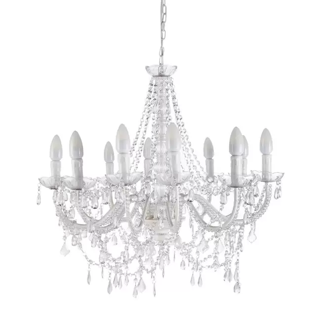 Oferta de Lustre à pampilles en métal blanc D75 por 159€ en Maisons du Monde