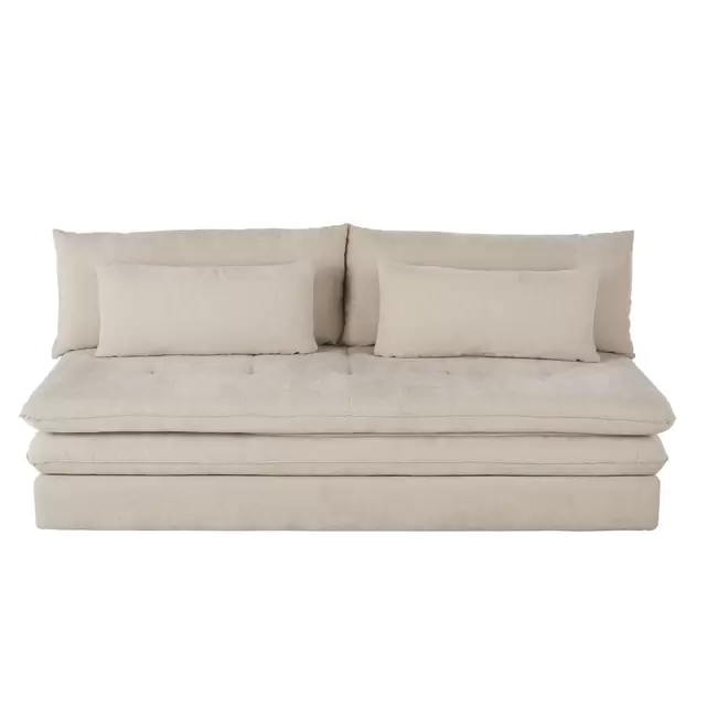 Oferta de Canapé convertible 2/3 places en tissu recyclé beige por 599€ en Maisons du Monde