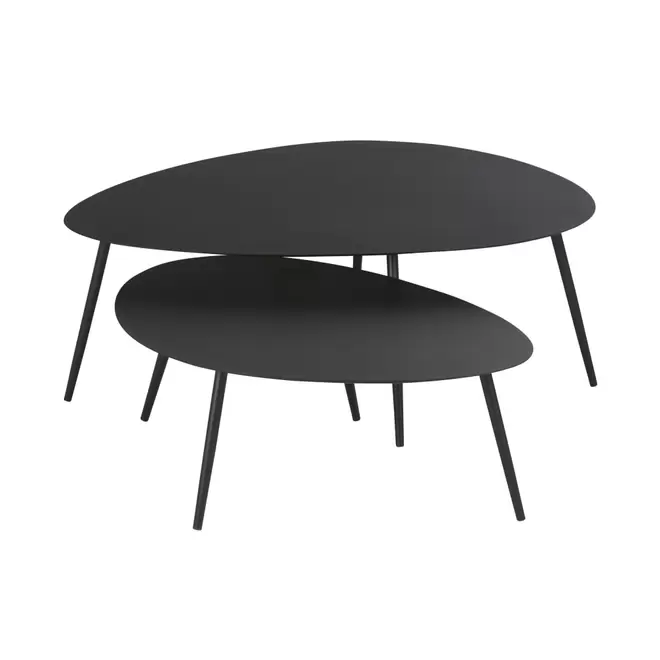 Oferta de Tables basses gigognes de jardin en acier noir por 149€ en Maisons du Monde