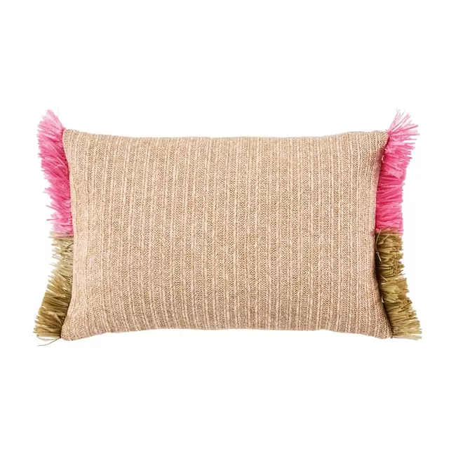 Oferta de Coussin de jardin à franges colorées tricolore por 29,99€ en Maisons du Monde