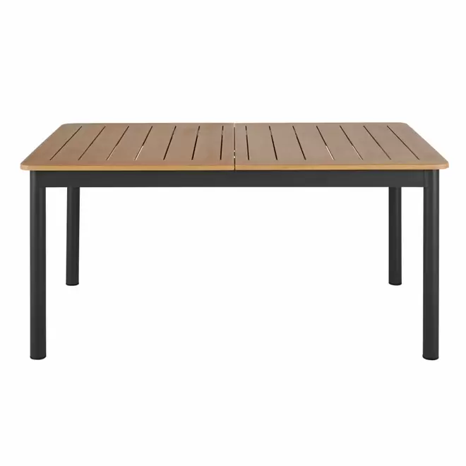 Oferta de Table de jardin en aluminium imitation bois et gris anthracite 6/8 personnes L156/208 por 649€ en Maisons du Monde