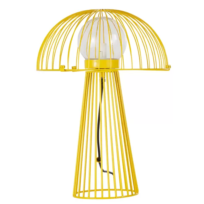 Oferta de Lampe filaire extérieur champignon en métal jaune por 129€ en Maisons du Monde