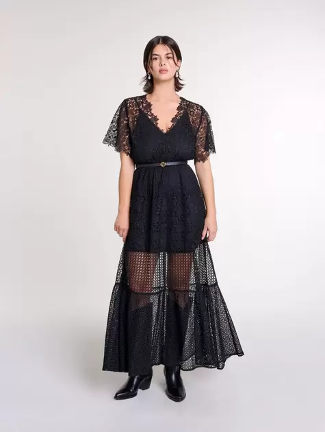 Oferta de Vestido largo de encaje por 273€ en Maje