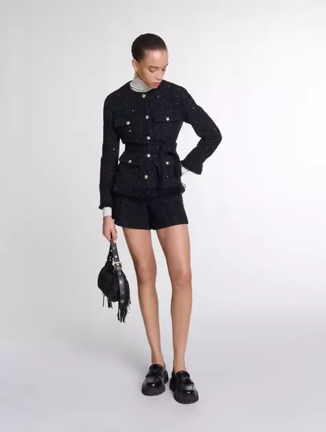 Oferta de Chaqueta de tweed con lentejuelas por 276,5€ en Maje