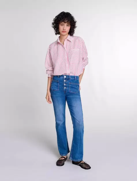 Oferta de Camisa a rayas con pedrería por 117,5€ en Maje