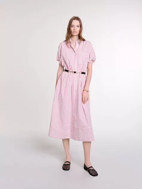 Oferta de Vestido largo de rayas y pedrería por 157,5€ en Maje
