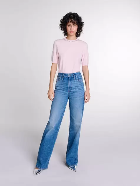 Oferta de Jersey corto de punto con strass por 122,5€ en Maje