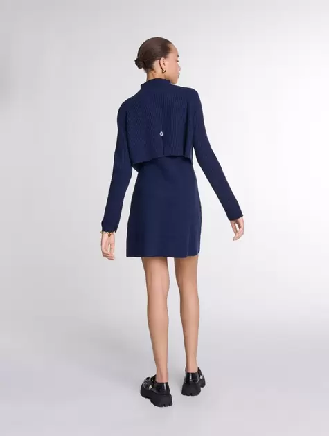 Oferta de Vestido corto 2-en-1 de punto por 204€ en Maje