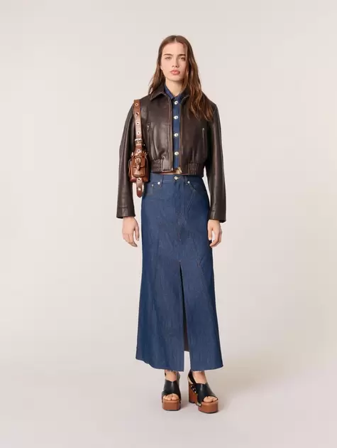 Oferta de Falda larga vaquera por 136,5€ en Maje