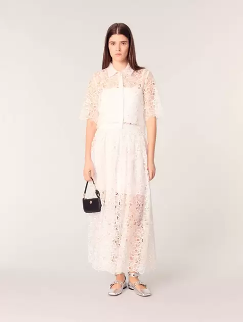 Oferta de Falda larga en guipur floral por 260€ en Maje