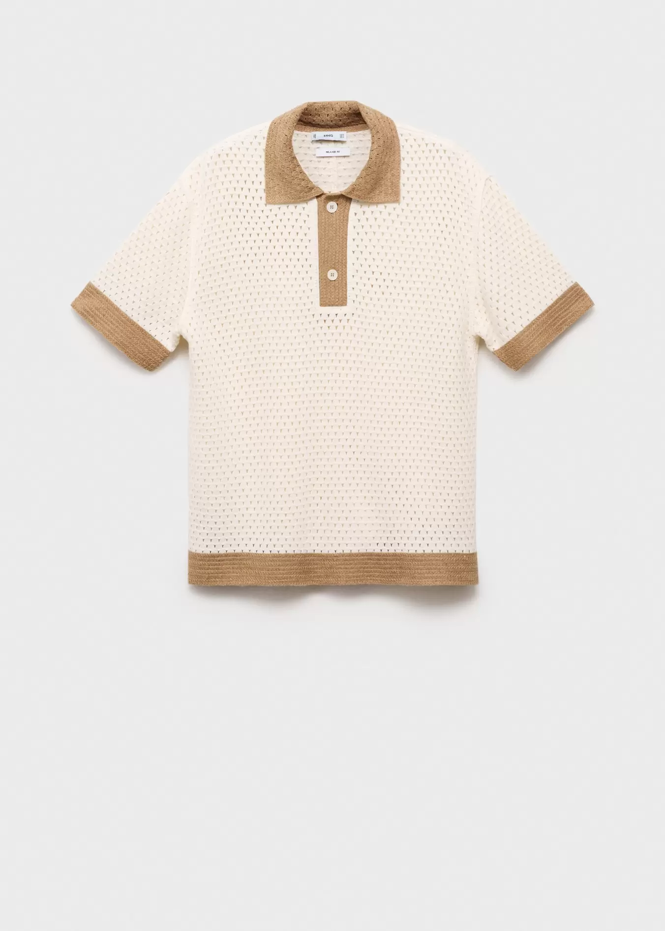 Oferta de Polo punto calado contrastes por 49,99€ en MANGO