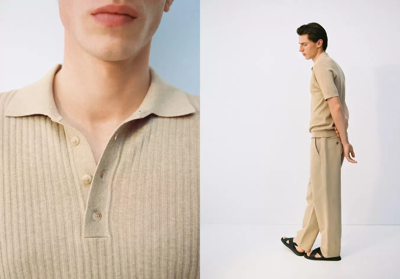 Oferta de Polo mezcla algodón punto canalé por 29,99€ en MANGO