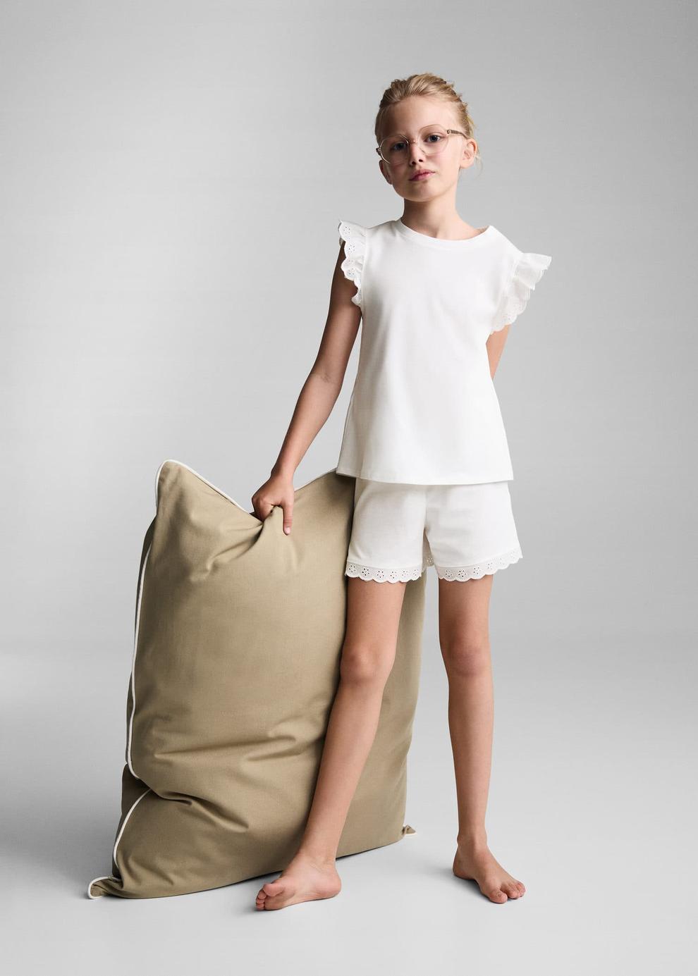 Oferta de Pijama algodón volantes por 17,99€ en MANGO Kids