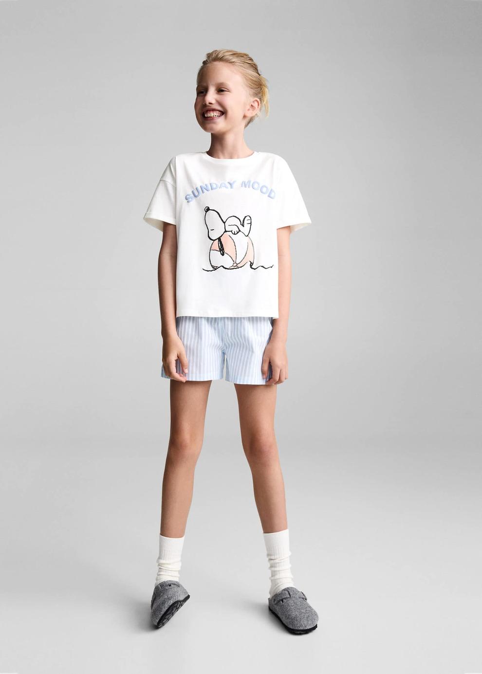Oferta de Pijama corto Snoopy por 19,99€ en MANGO Kids