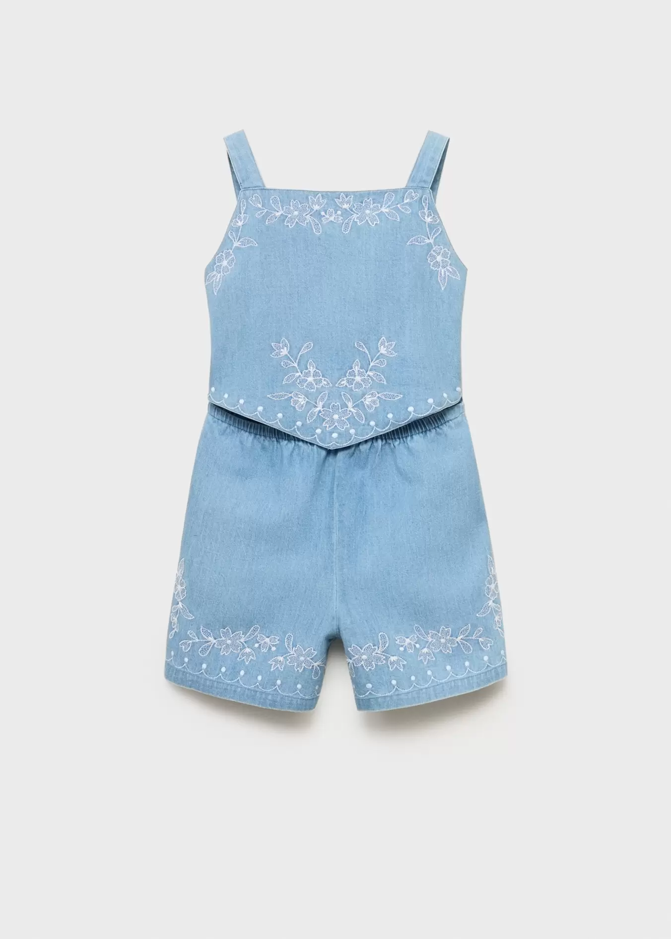 Oferta de Mono vaquero detalles bordados por 25,99€ en MANGO Kids