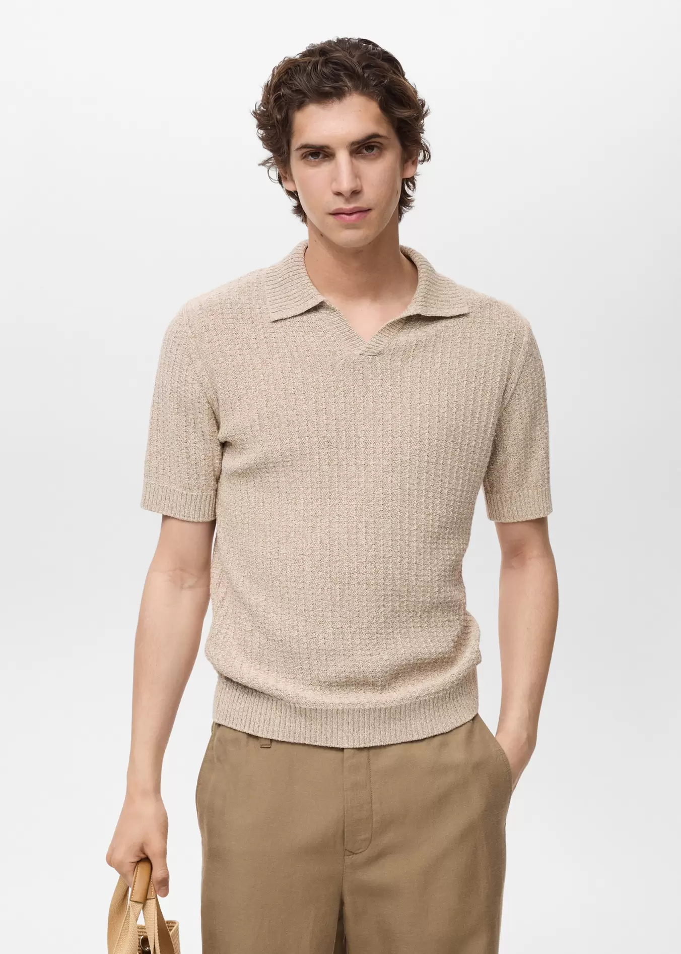 Oferta de Polo algodón punto estructura por 35,99€ en MANGO Man