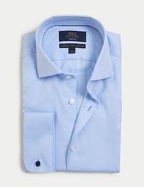 Oferta de Camisa de espiga ajustada de planchado fácil 100% algodón por 65€ en Marks & Spencer