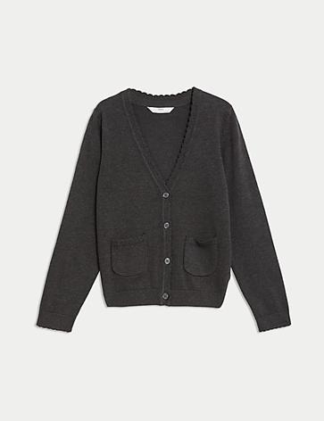 Oferta de Cárdigan escolar 100% algodón para chicas (2-18 años) por 12€ en Marks & Spencer