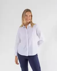 Oferta de BLUSA POPELIN Y ESPALDA DE PUNTO BLANCO por 39,99€ en October