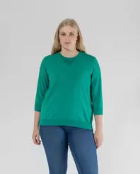 Oferta de JERSEY CUELLO REDONDO, MANGA TRES CUARTOS VERDE por 39,99€ en October