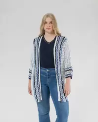 Oferta de CARDIGAN DESAGUJADO CON CENEFASAZUL por 39,99€ en October