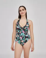 Oferta de BAÑADOR ESTAMPADO CON TIRANTES MULTIPOSICIONES NEGRO por 69,99€ en October