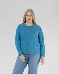 Oferta de SUDADERA TINTE EN PRENDA CON BORDADOS. AZUL MEDIO por 39,99€ en October
