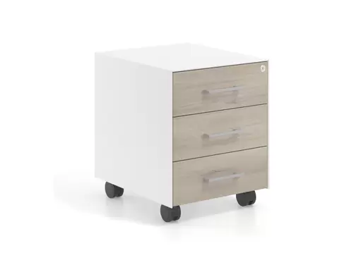 Oferta de Cajonera de oficina dado 3 cajones estructura blanca por 206€ en Ofiprix