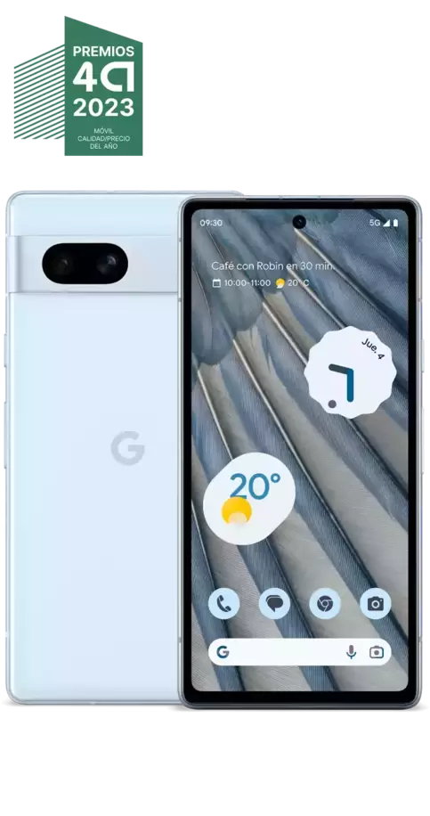 Oferta de Google Pixel 7a 5G 128GB azul claro por 150€ en Orange